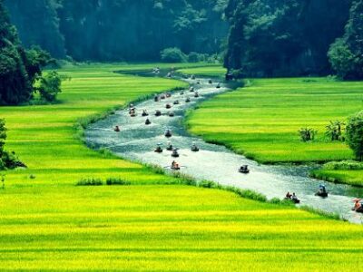 Rismarker og flod, Ninh Binh