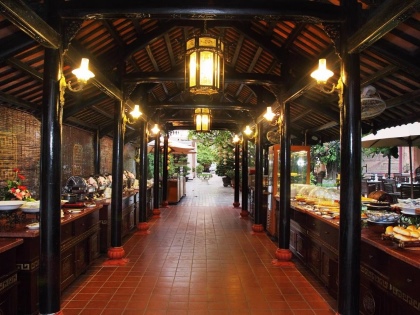 Buffet area at Saigon Morin Hotel